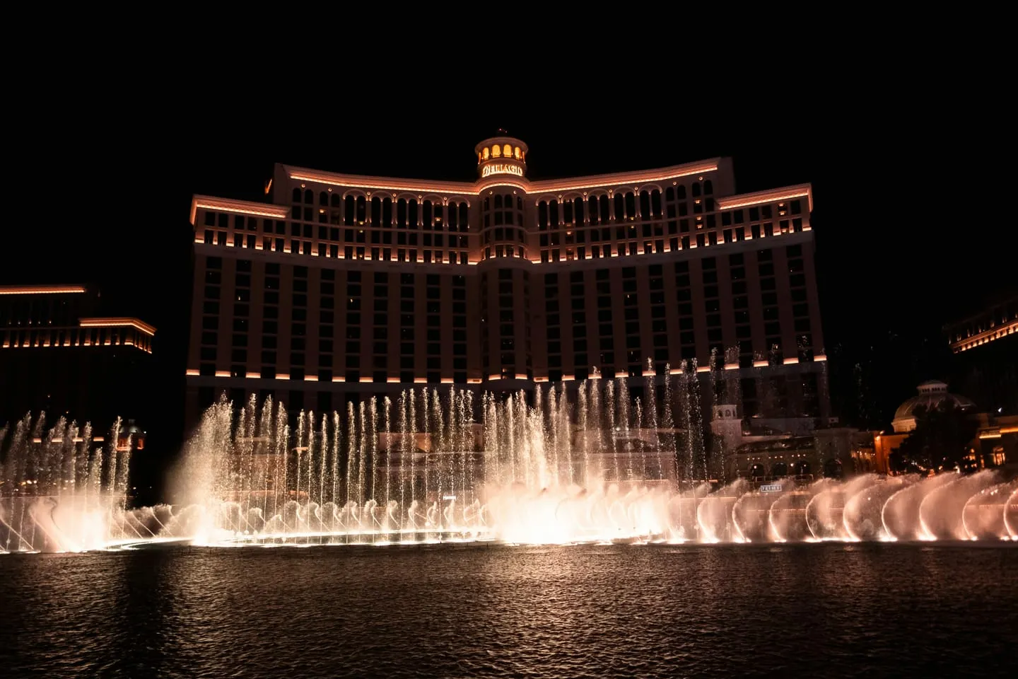 Las Vegas Strip and the Bellagio Fountains