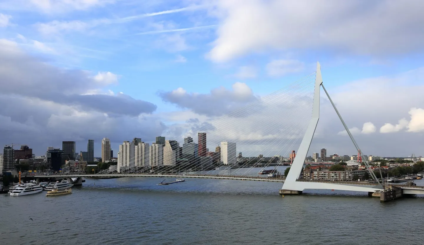 Erasmus Bridge and Wilhelmina pier
